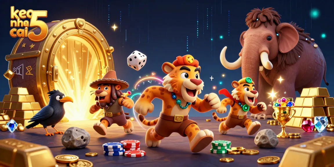 Join the excitement at keo nha cai 5 as bettors explore ancient treasures in a vibrant prehistoric casino.