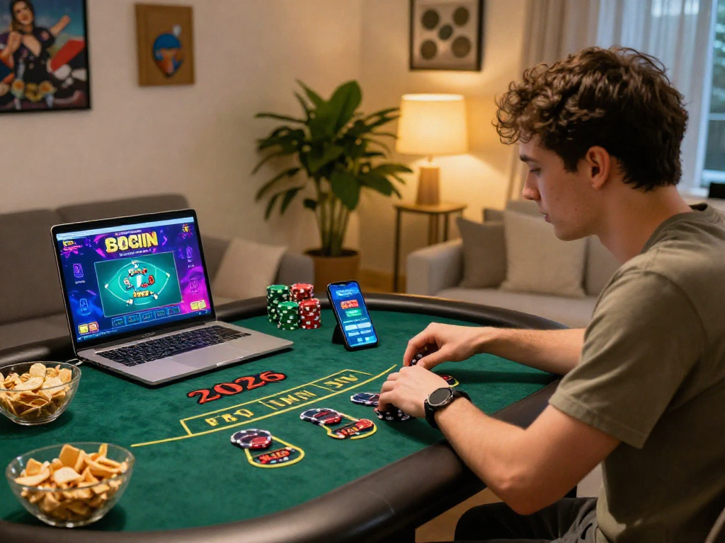 Engaging online gaming moment at https://aboutobo.com, featuring a UK player enjoying live blackjack in a cozy setting.