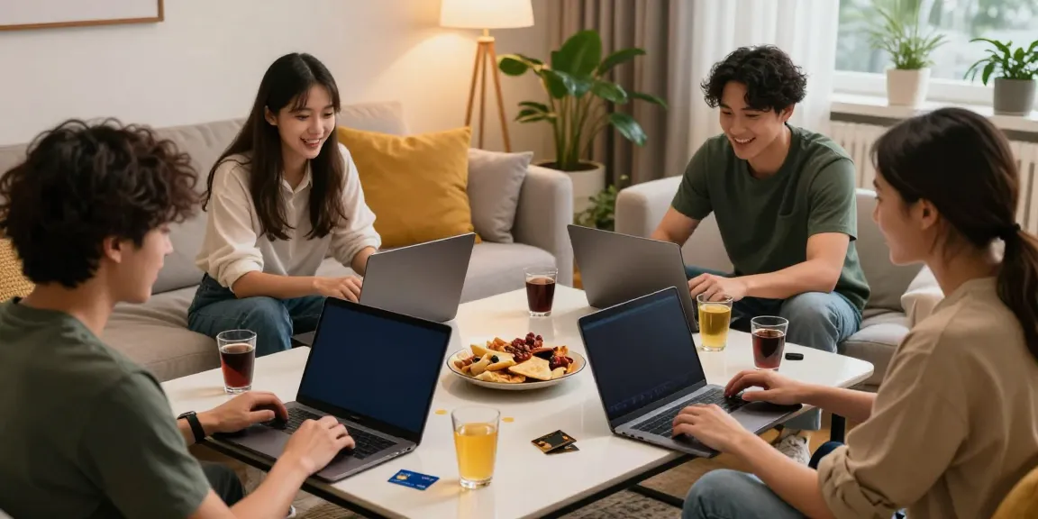 Exciting scene of players enjoying credit card casinos in a cozy living room.