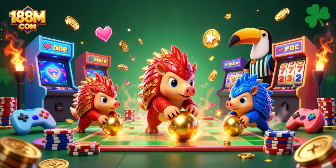 Experience thrilling games with 188M COM's dynamic rivals competing with poker chips and slot reels.