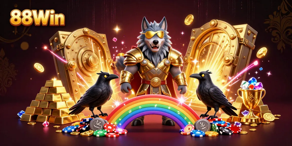 Experience thrilling wins at 88Win while engaging with vibrant casino elements and mystical characters.