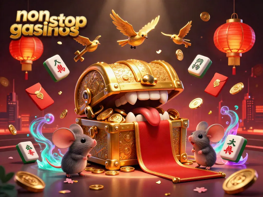 Engaging 3D scene featuring mice drawn to non gamstop casinos, surrounded by colorful gaming elements.