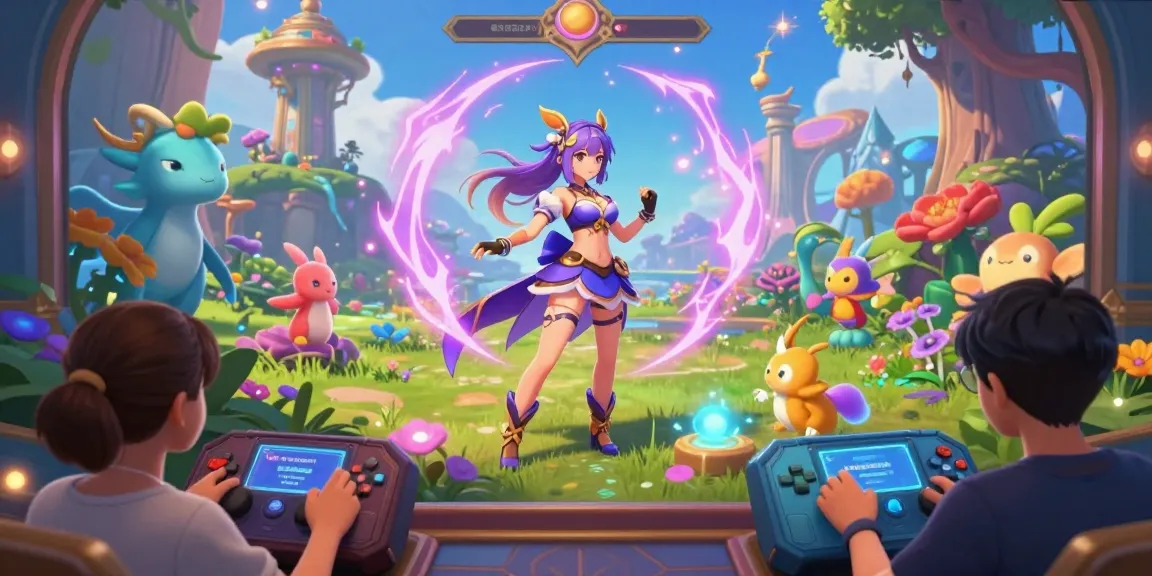 Engaging fantasy scene illustrating a vibrant hentai game with a female protagonist in an enchanted landscape.