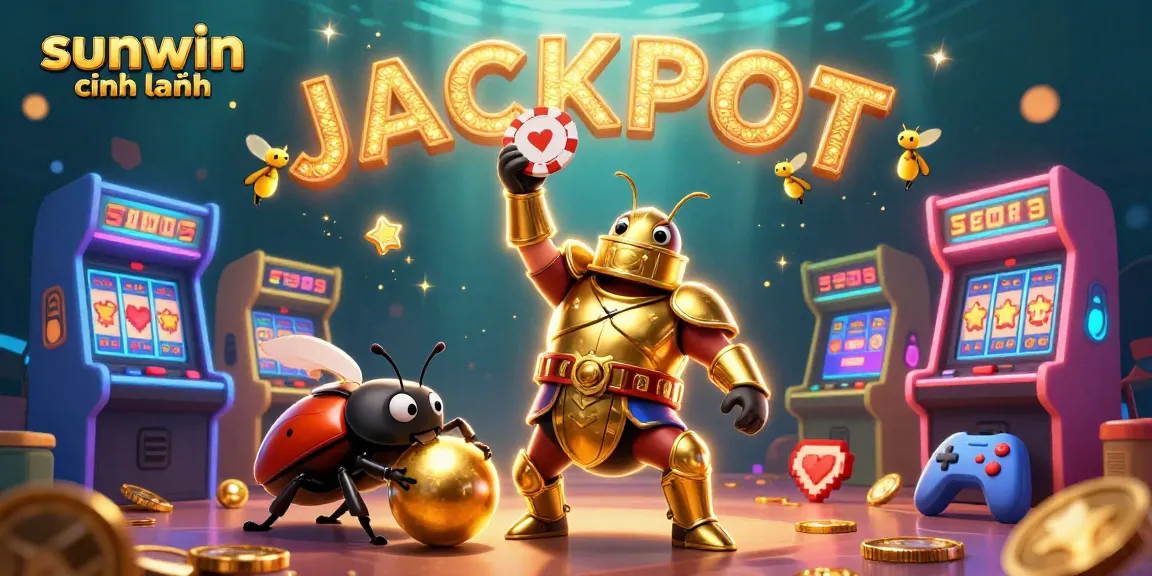 Engage with sunwin chính hãng while enjoying a thrilling 3D casino adventure featuring victorious beetles and jackpot celebrations.